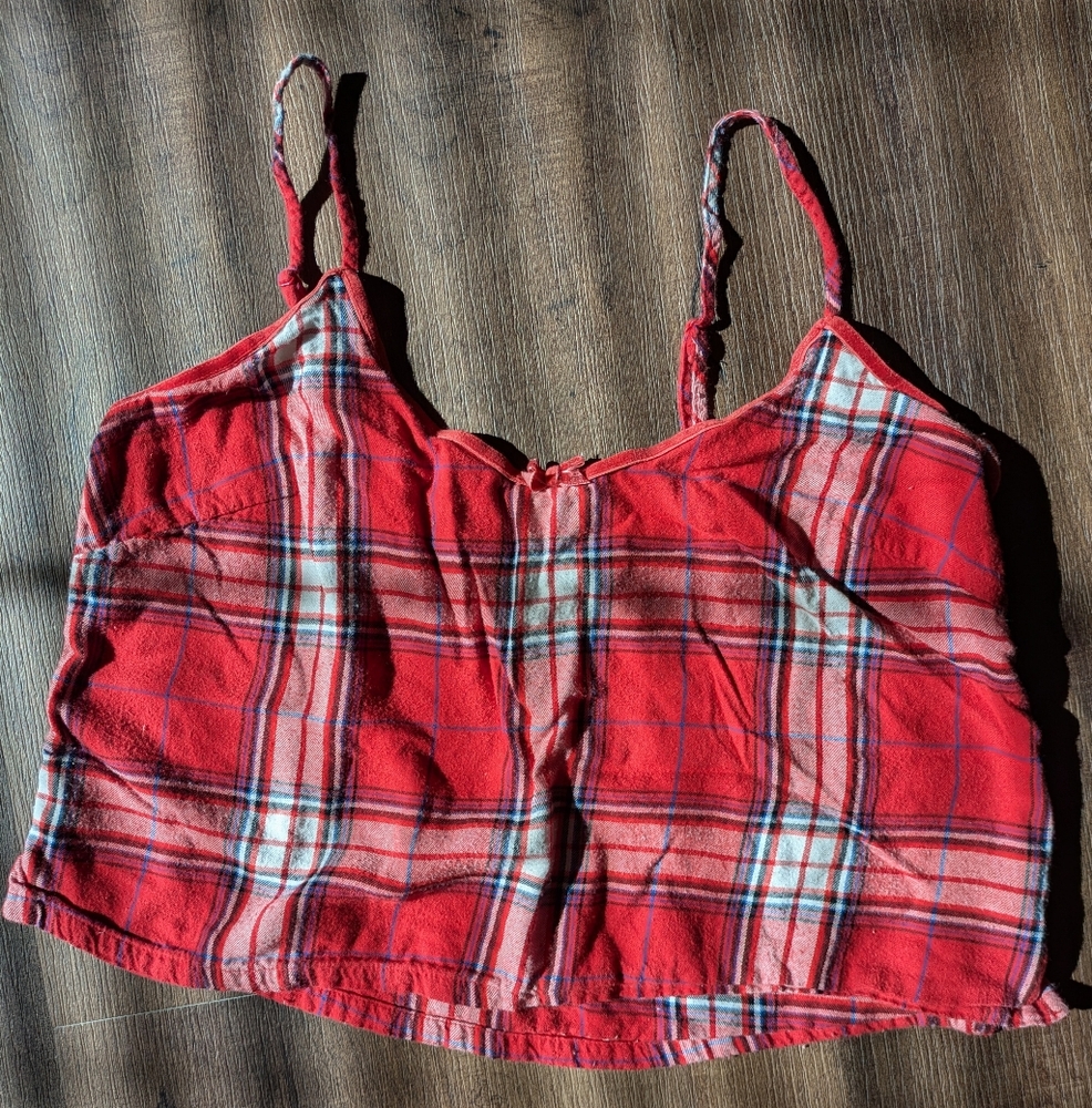 Colsie Red and White Plaid Cami